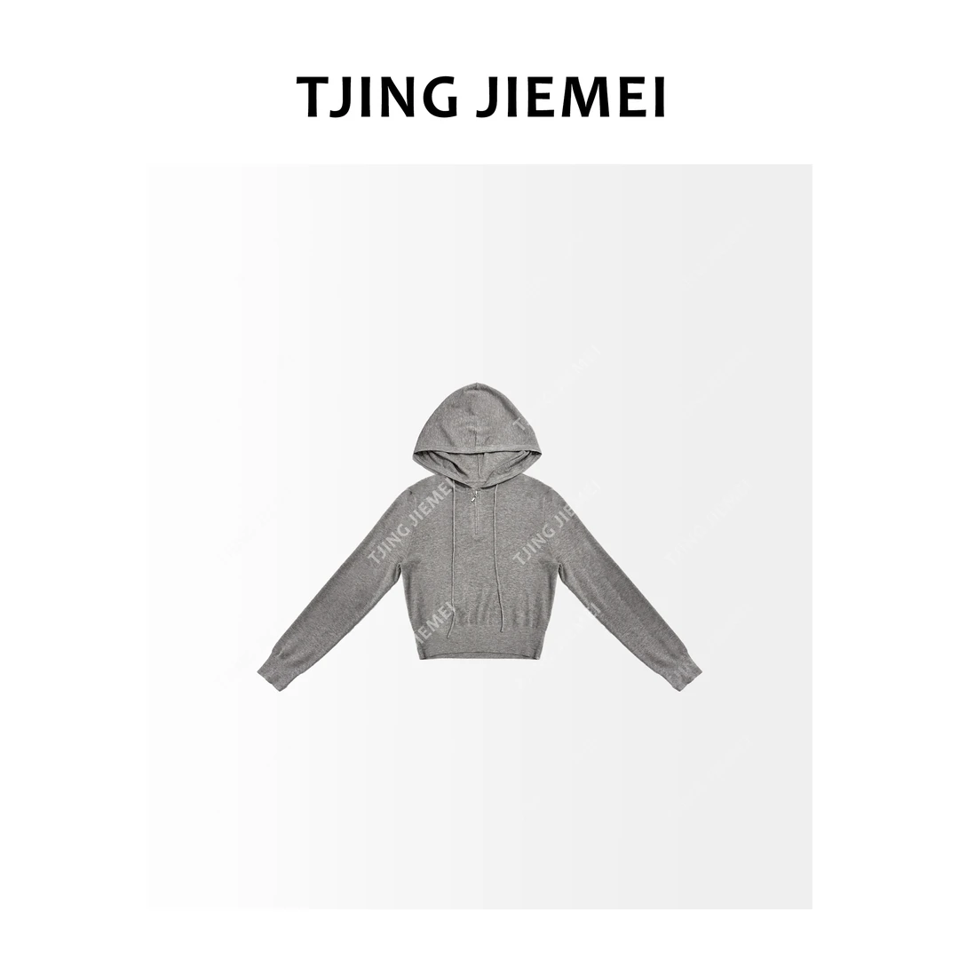 T井姐妹【小蛮腰帽衫】休闲连帽长袖羊毛衫