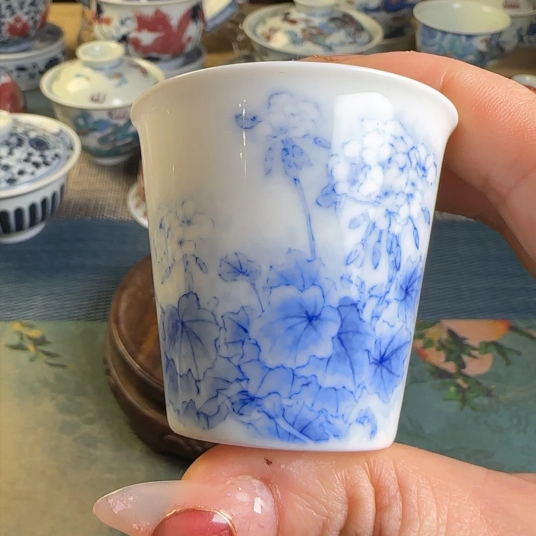 青花小可乐杯子杯