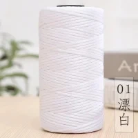 柔软丝光棉麻轻体冰丝扁带线手工钩织Diy帽子包包坐垫空心线