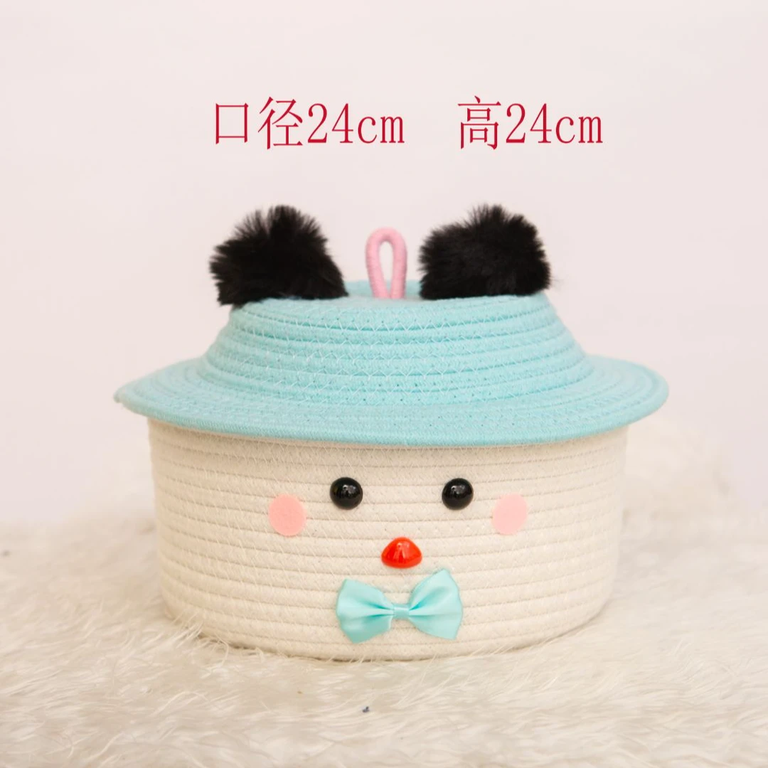 棉绳居家桌面收纳  黑耳朵绿蝴蝶 可爱款