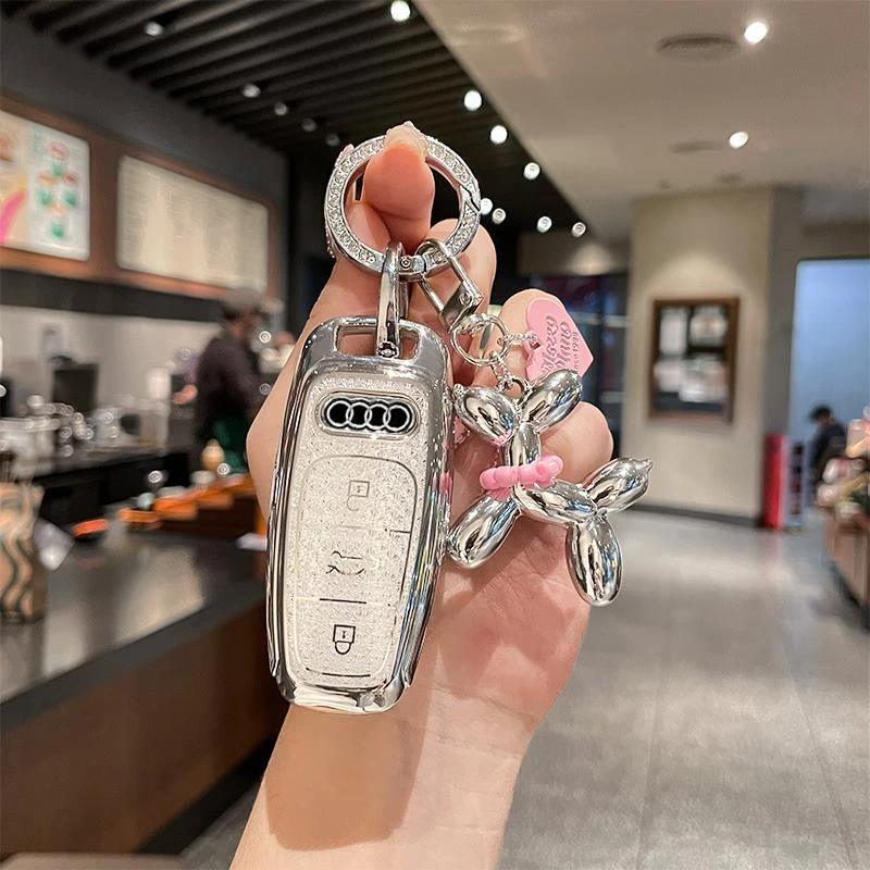 专用24款奥迪a6l钥匙套q3女士新a6高端a4l可爱q4etron壳q5l包a3扣