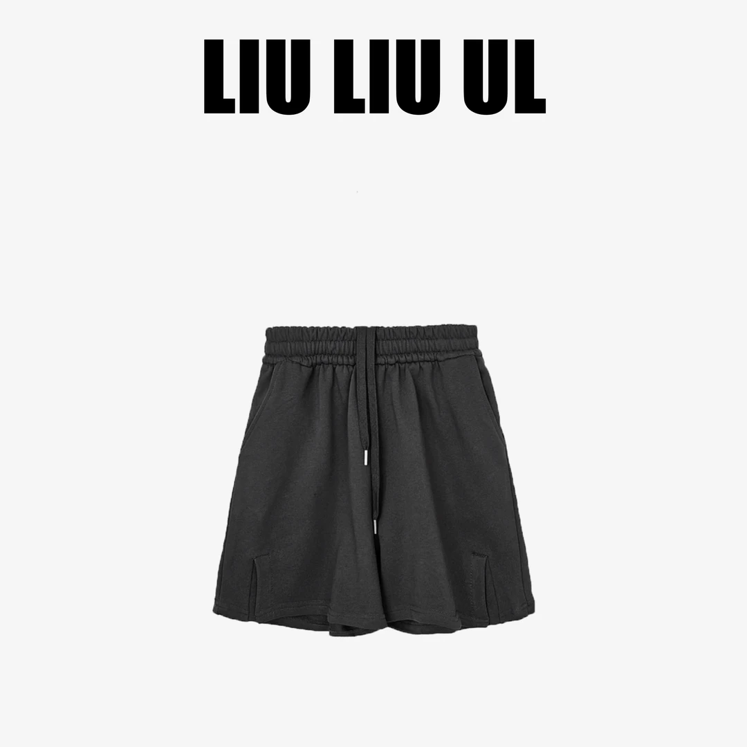 LIUUL‘海滩夏日’小心机夏季休闲小开叉女休闲百搭女简约短裤--LL