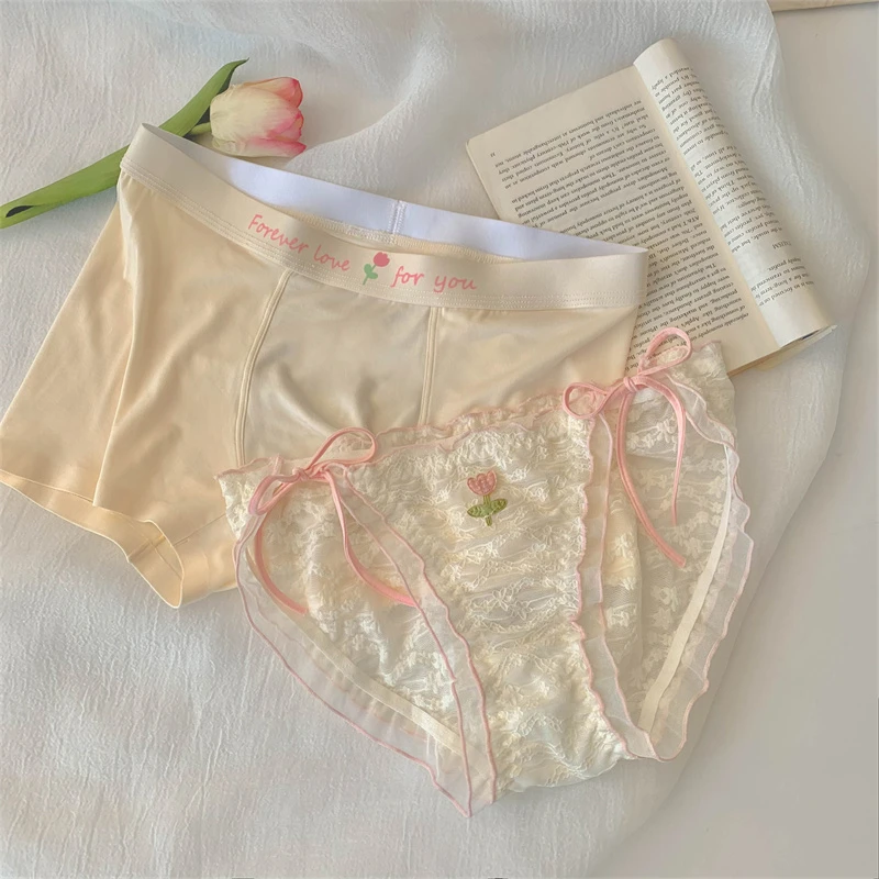 【一揪就开的情侣内裤】郁香甜恋*情侣款内裤一男一女性感纯欲蕾丝