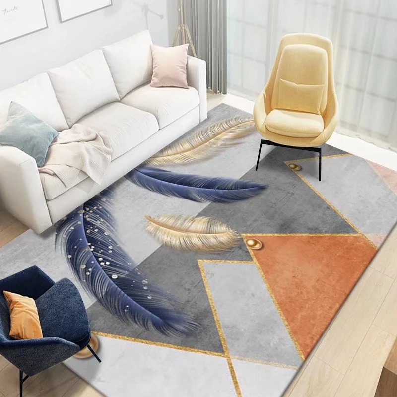 水晶绒欧式轻奢家用网红大面积书房地毯床边毯茶几垫地毯机洗防滑