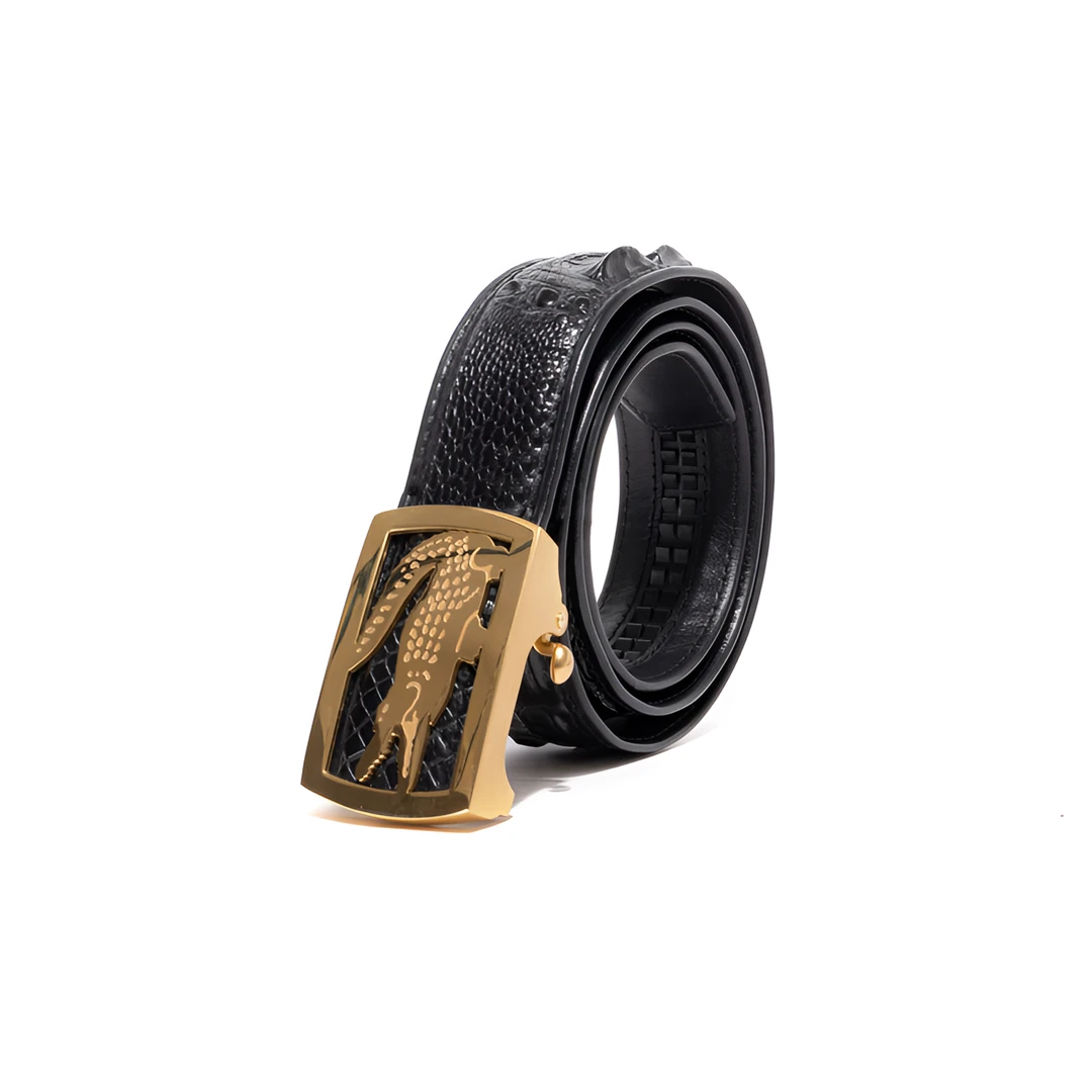 【感恩回馈】高档鳄鱼皮带自动扣脊背皮带潮流商务手工定制男士
