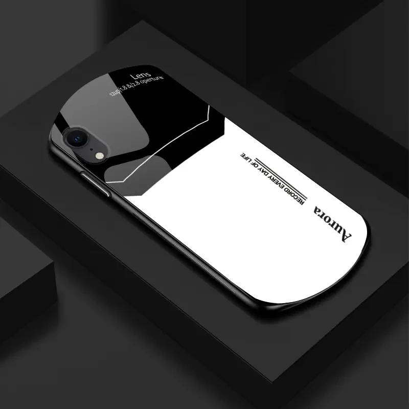 新款弧形玻璃！适用【苹果XR】简约设计防摔软边全包手机壳