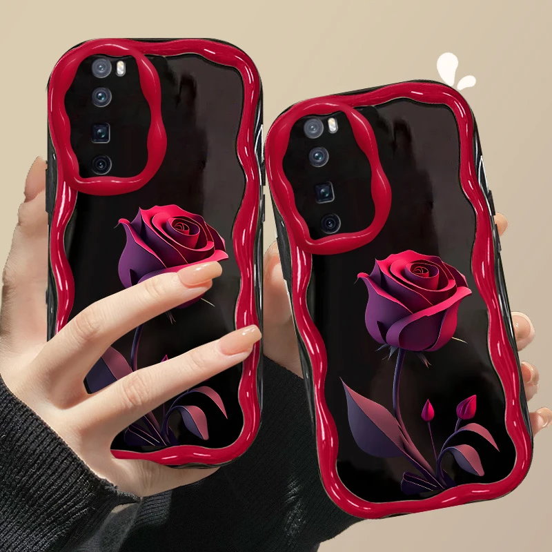 华为Nova7Pro玫瑰花奶油波浪纹手机壳全包外壳网红硅胶保护套