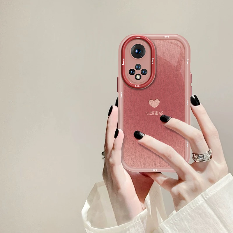 适用于华为nova9心想事成手机壳奶油硅胶全包防摔壳创意女款ins