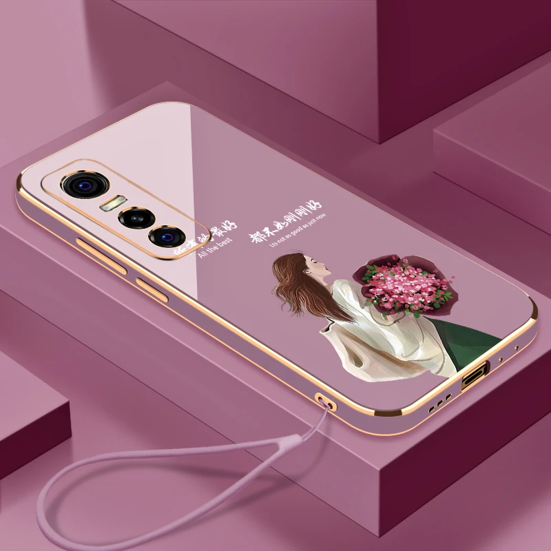 适用于VIVOS7E手机壳生活是自己的全包镜头硅胶防摔女款电镀软壳