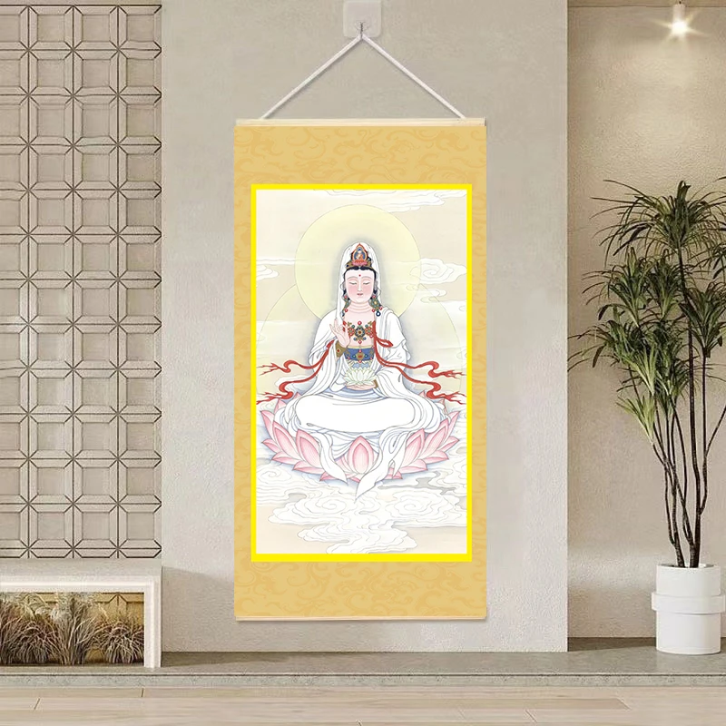 113高清观音菩萨画像装饰画图片高清画芯喷绘