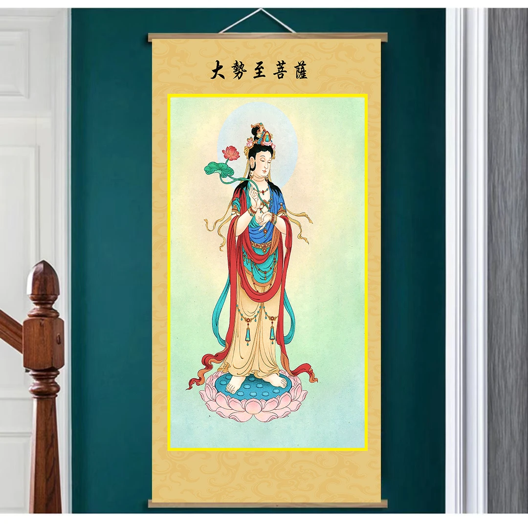 大势至中式入户进门玄关实木装饰画过道走廊挂画