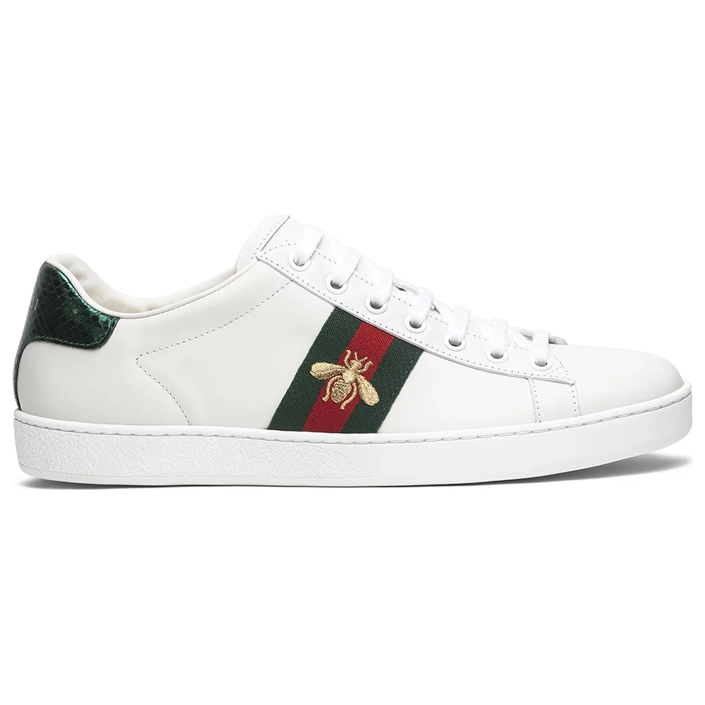 GUCCI/古驰女士经典百搭刺绣小蜜蜂休闲鞋红绿小白鞋431942-9064