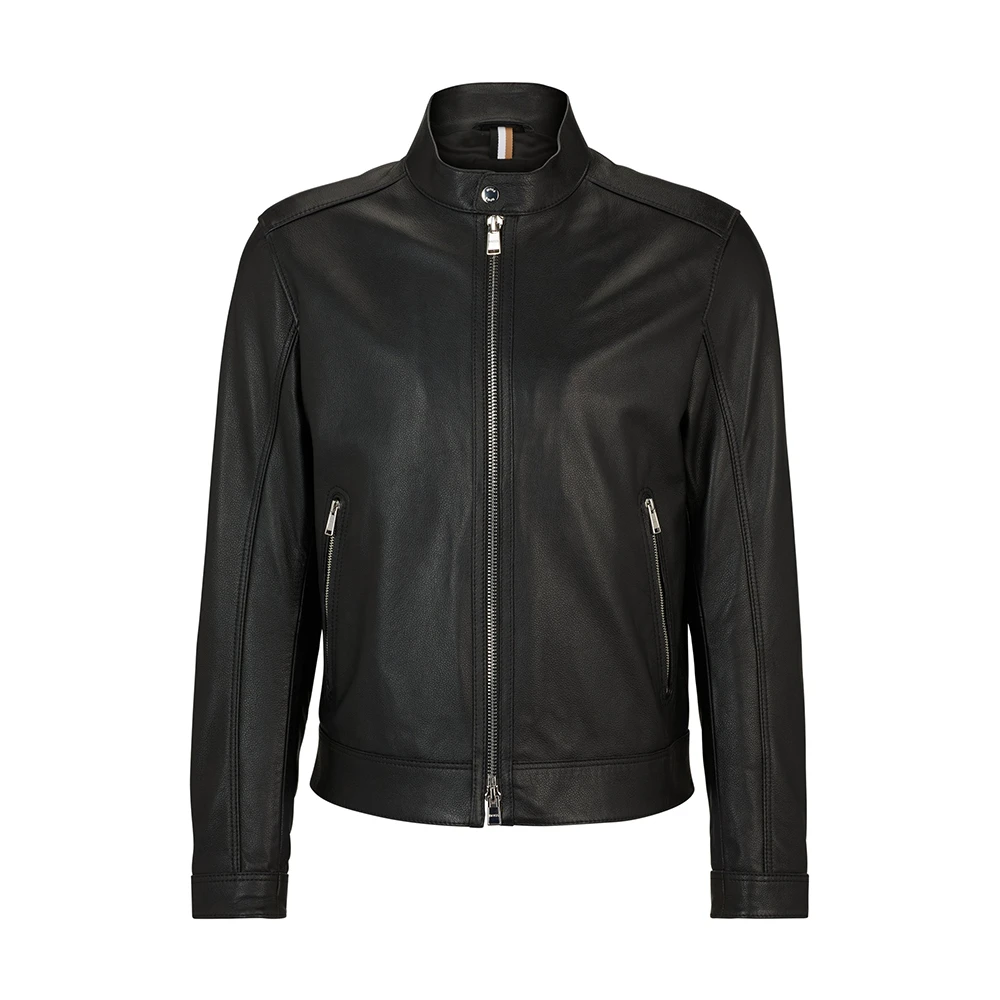 HUGO BOSS/雨果博斯男士休闲秋冬皮衣夹克50506353时尚修身