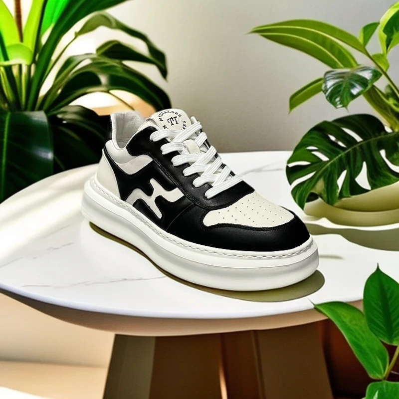 82037新款时尚舒适休闲百搭轻质软底透气潮流头层牛皮休闲鞋男款