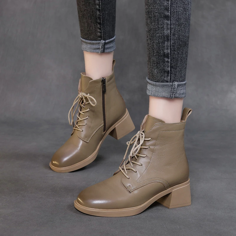 （断码福利）8165头层牛皮牛皮秋冬新款厚底显瘦百搭透气软靴瘦瘦靴