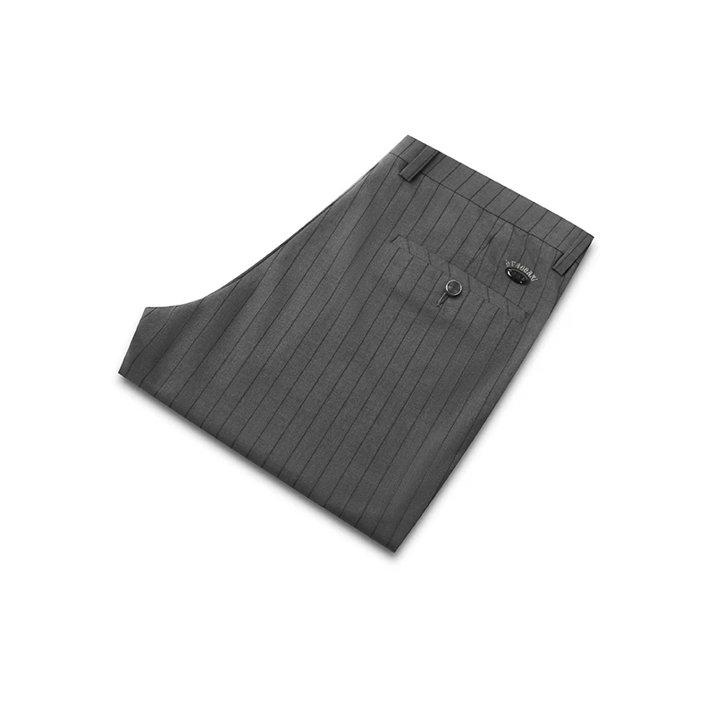 休闲裤商务休闲裤裤子男士直筒夏季西裤薄款春夏条纹修身