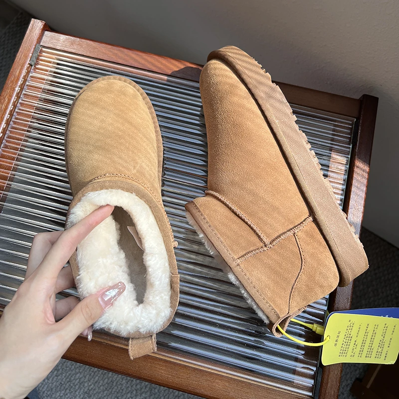【冬雨同款高低】羊皮毛一体雪地靴防滑大底河南桑坡保暖冬季加厚
