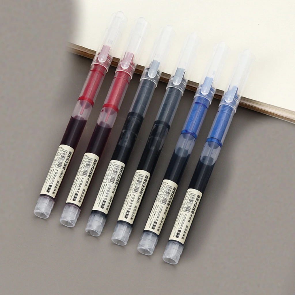 彩色直液笔黑色碳素笔直液式速干笔