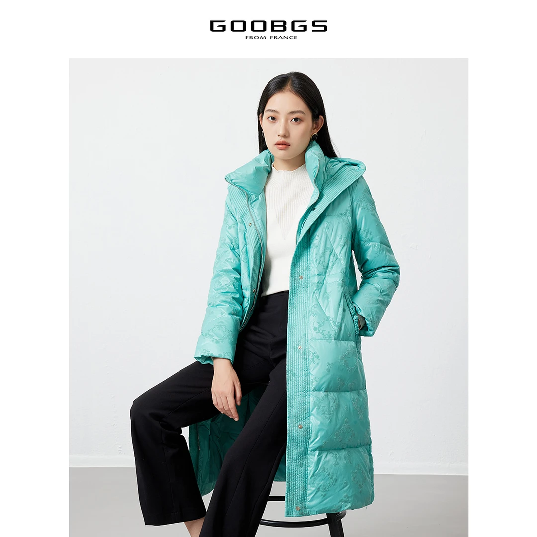 【谷邦L+】G2465291连帽长款羽绒服