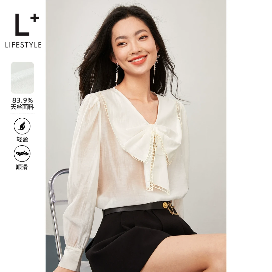 【籽言专属 lifestyle】大蝴蝶结长袖小衫 L3115220