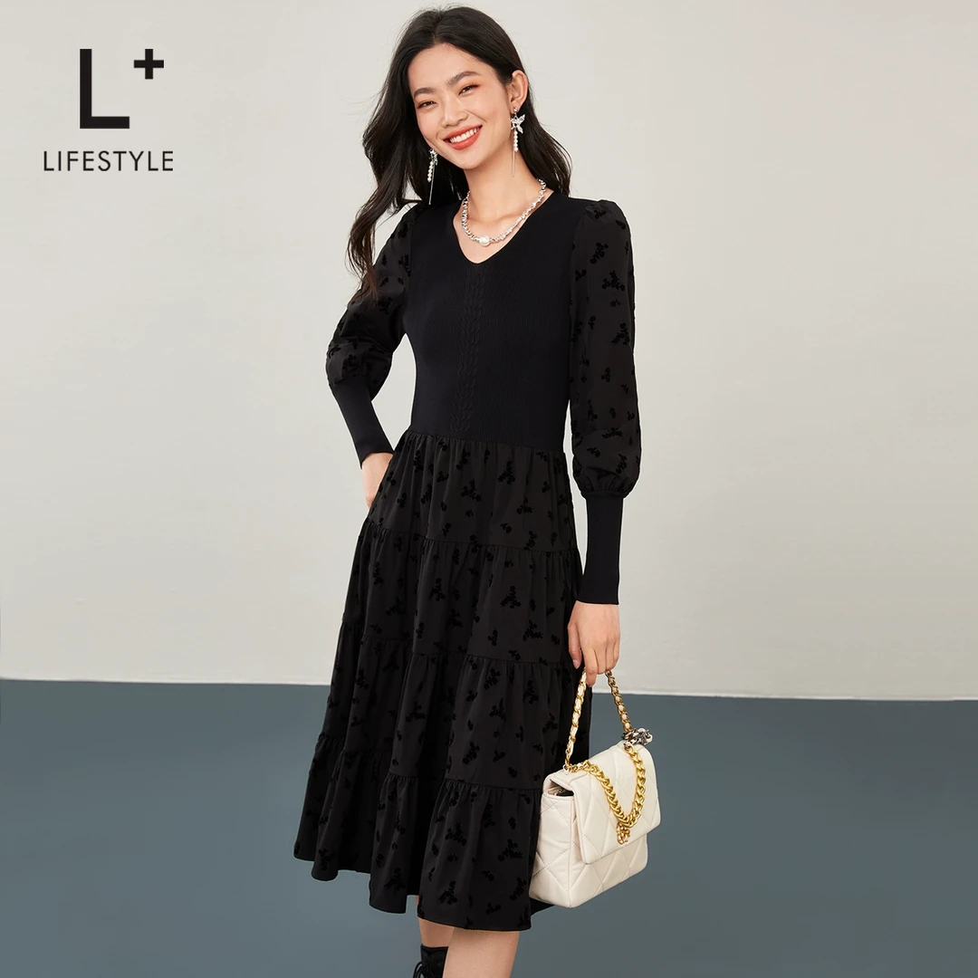 【小余专属lifestyle】V领赫本风连衣裙 L3141205