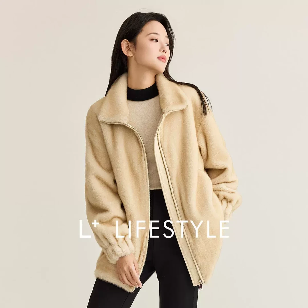 【小余专属lifestyle】机车环保貂翻领外套 L3464329