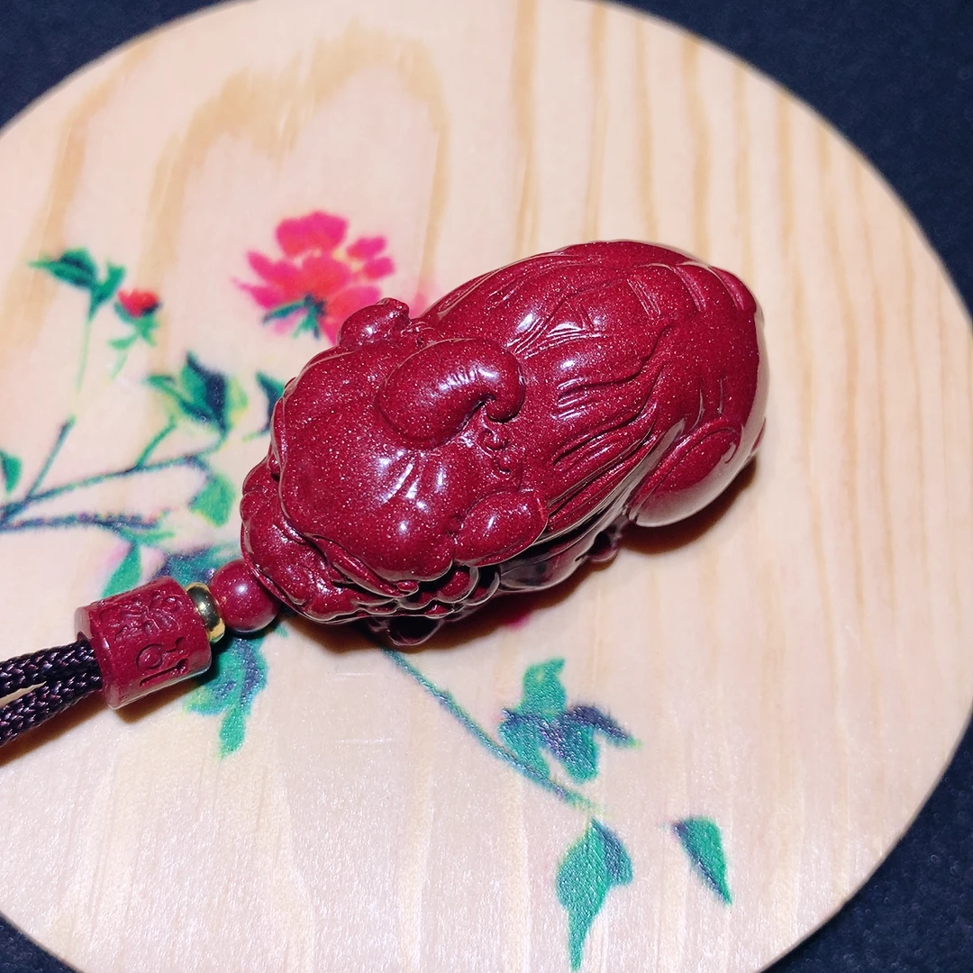 含辰砂工艺品紫金砂貔貅吊坠超大号