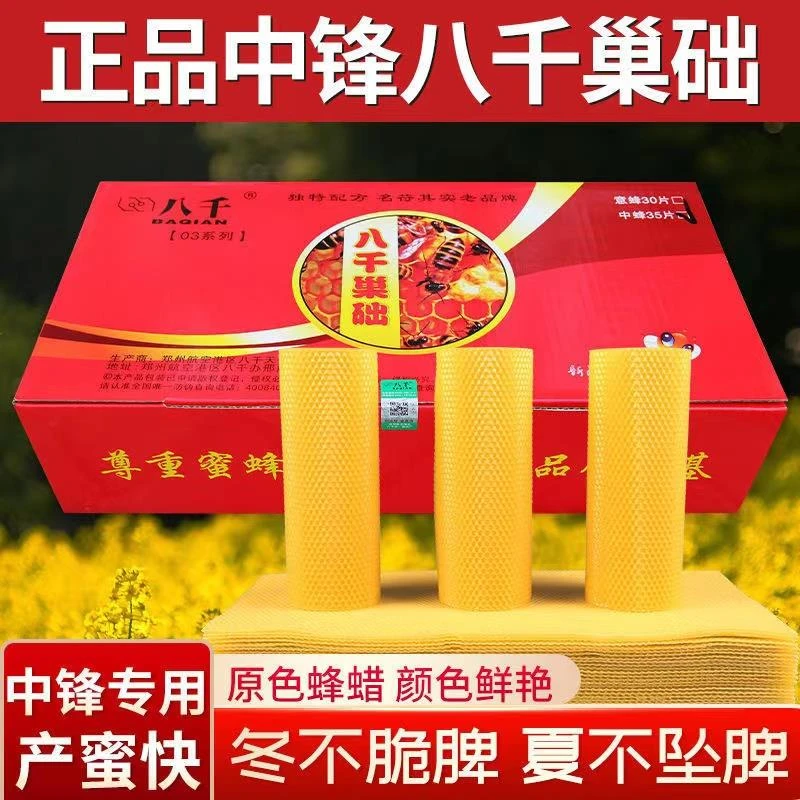 中蜂巢础八千蜜蜂巢脾深房巢础片蜂蜡片土蜂箱巢皮片盒装包邮