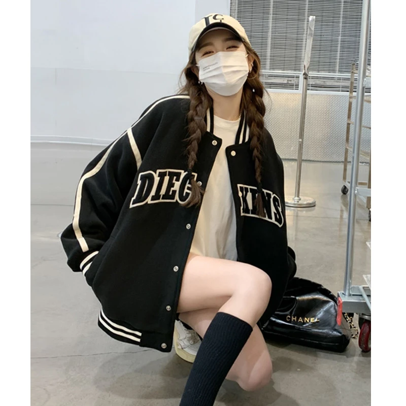 美式复古棒球服2023春秋新款小众设计撞色学院风高级感超好看外套