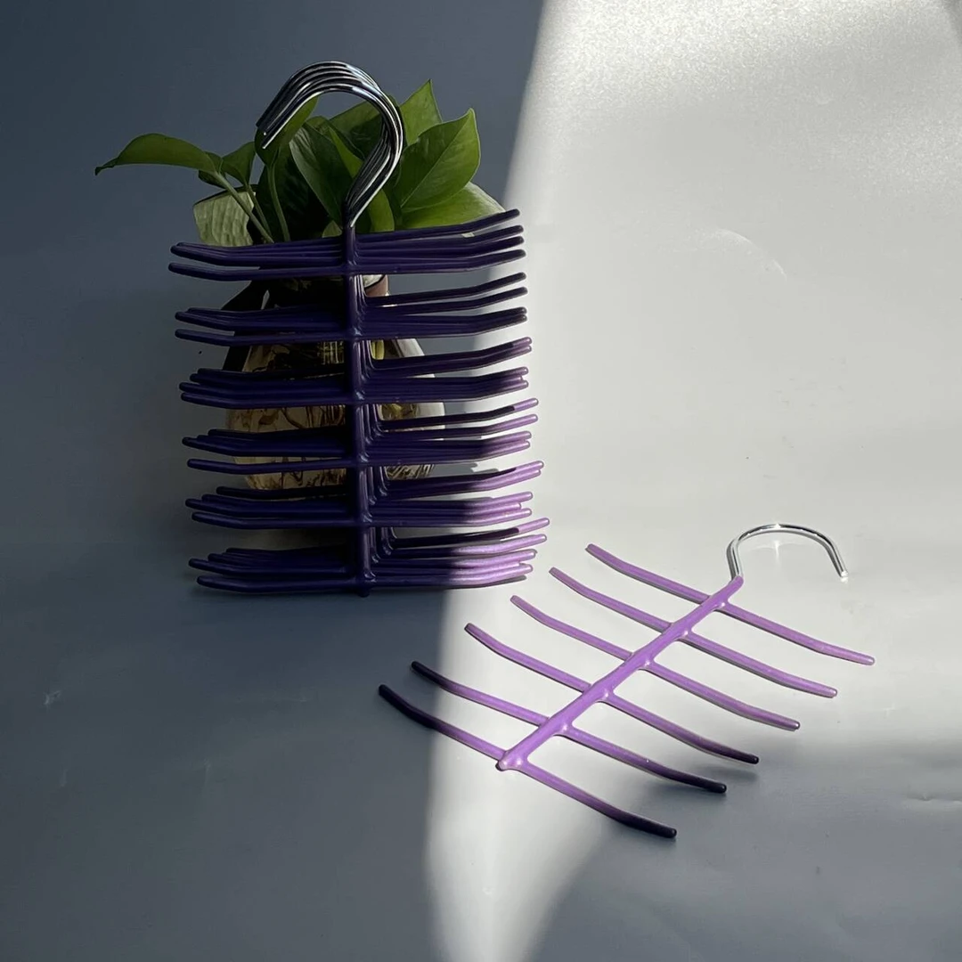 【5支】W007领带架小物架高锰钢PVC浸塑无痕领带晾晒衣架