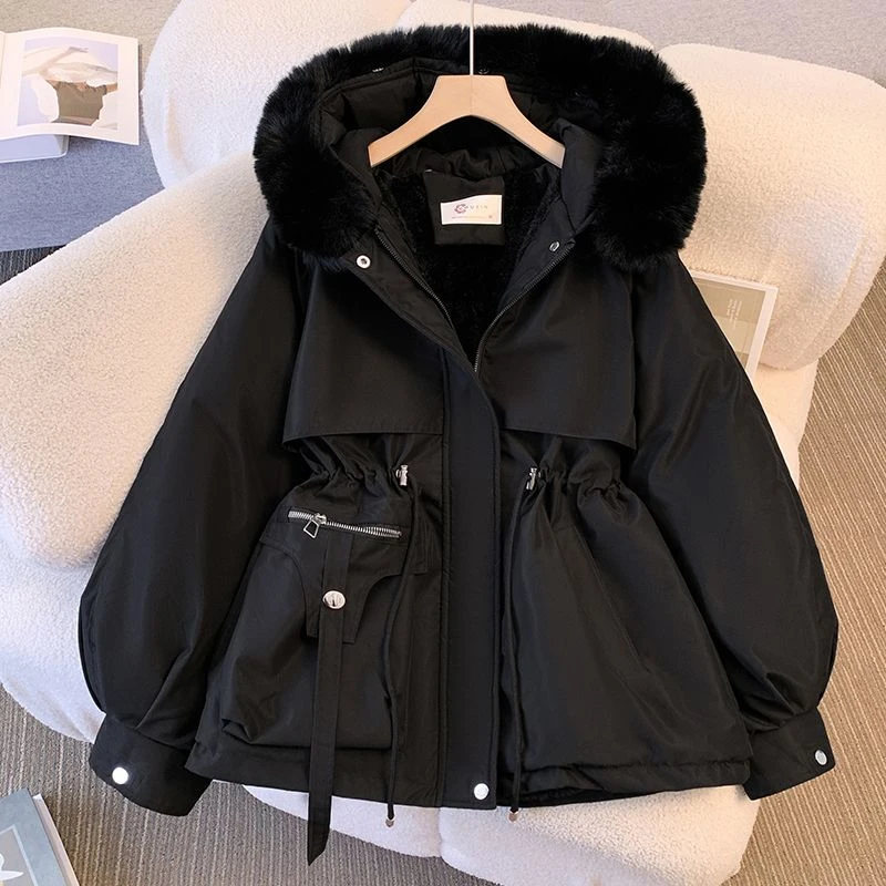 波司澄【年终断码特价】羽绒服胖妹妹大码加绒加厚大毛领派克服女