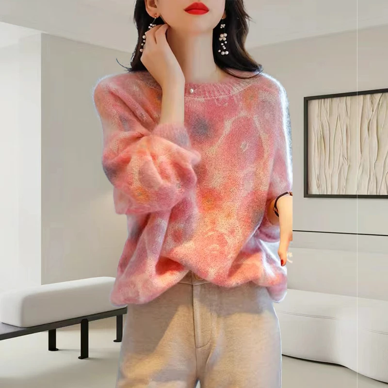 法式针织衫女2025秋冬季新款大码宽松休闲显瘦洋气质慵懒风上衣