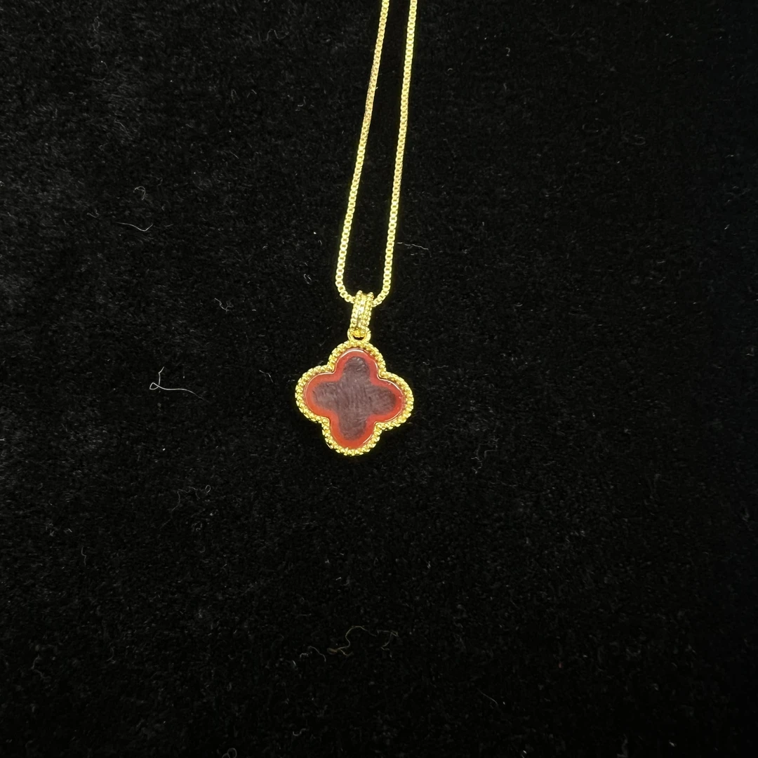 【大杨姐专属】【证书+礼盒】合金镶嵌玉髓四叶草吊坠赠合金链DD11221