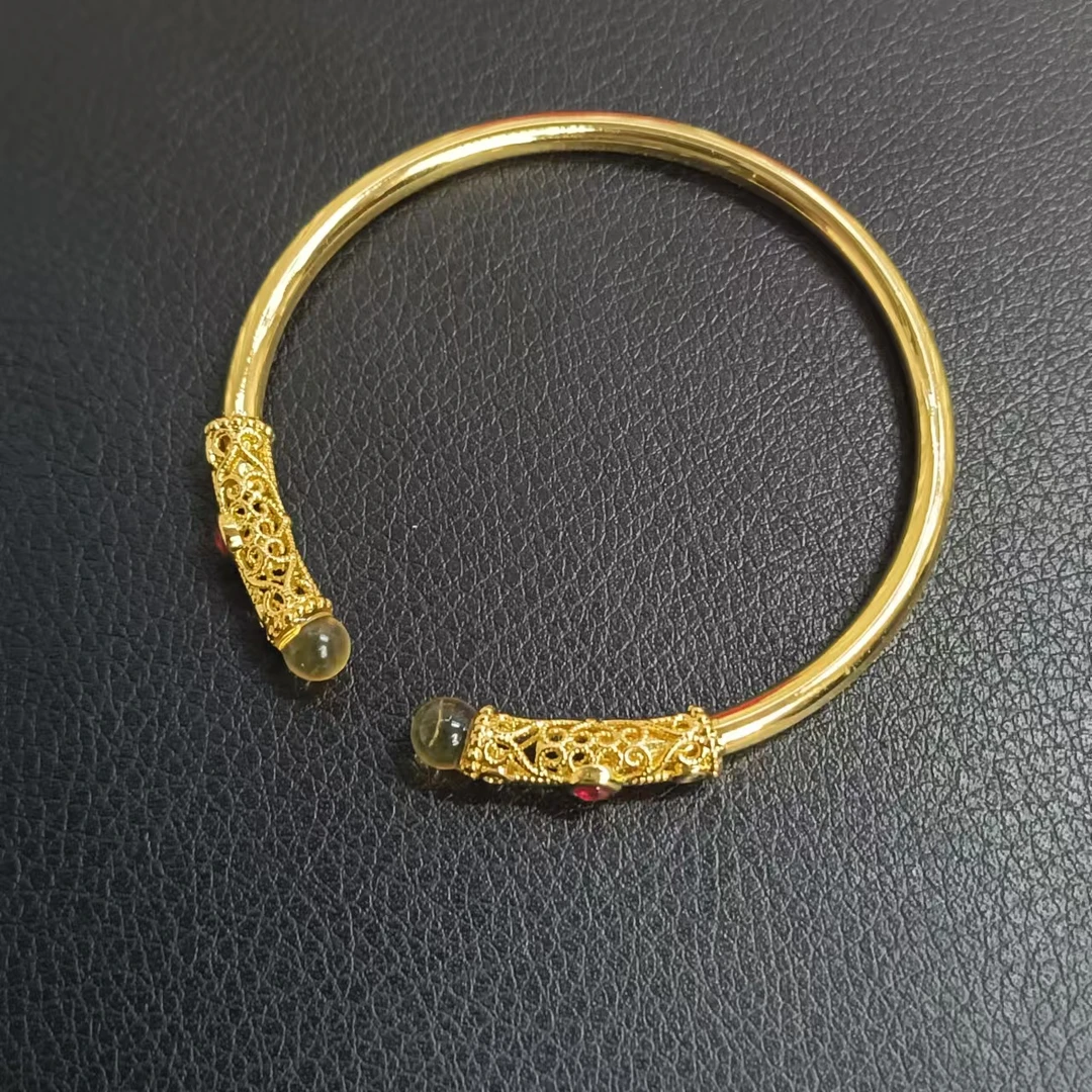 【贝贝专属】国潮风时尚百搭蓝珀合金镶嵌手镯【DZ02548】