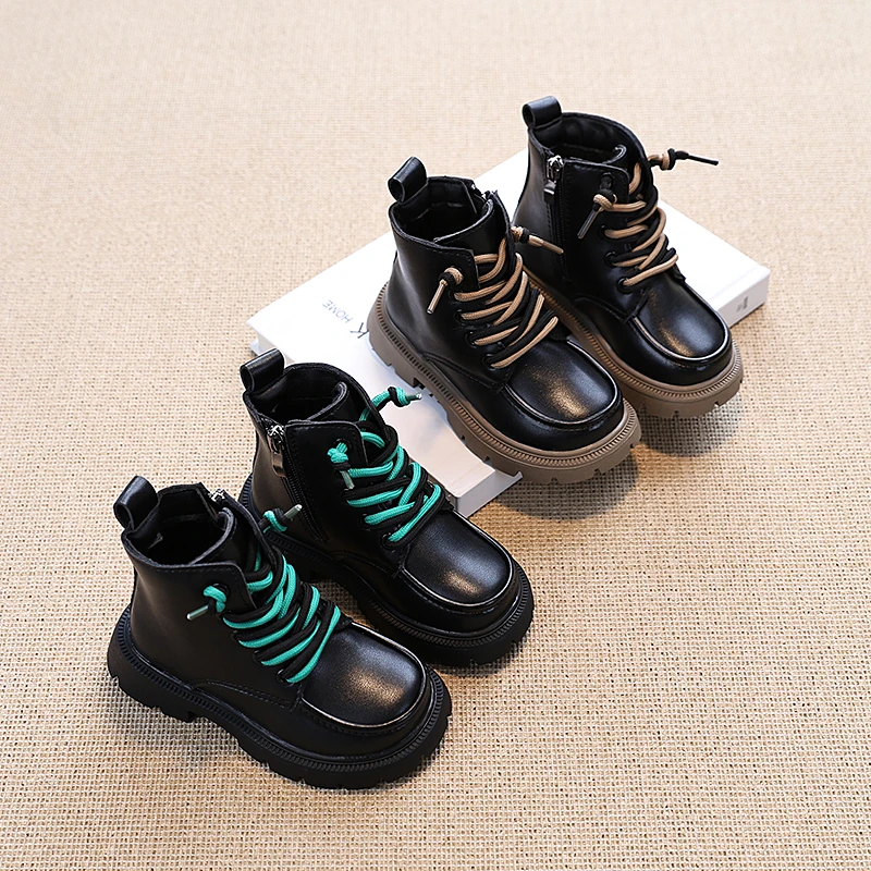 男童马丁靴加绒二棉宝宝鞋儿童靴子2024秋冬新款小男孩中大童棉靴