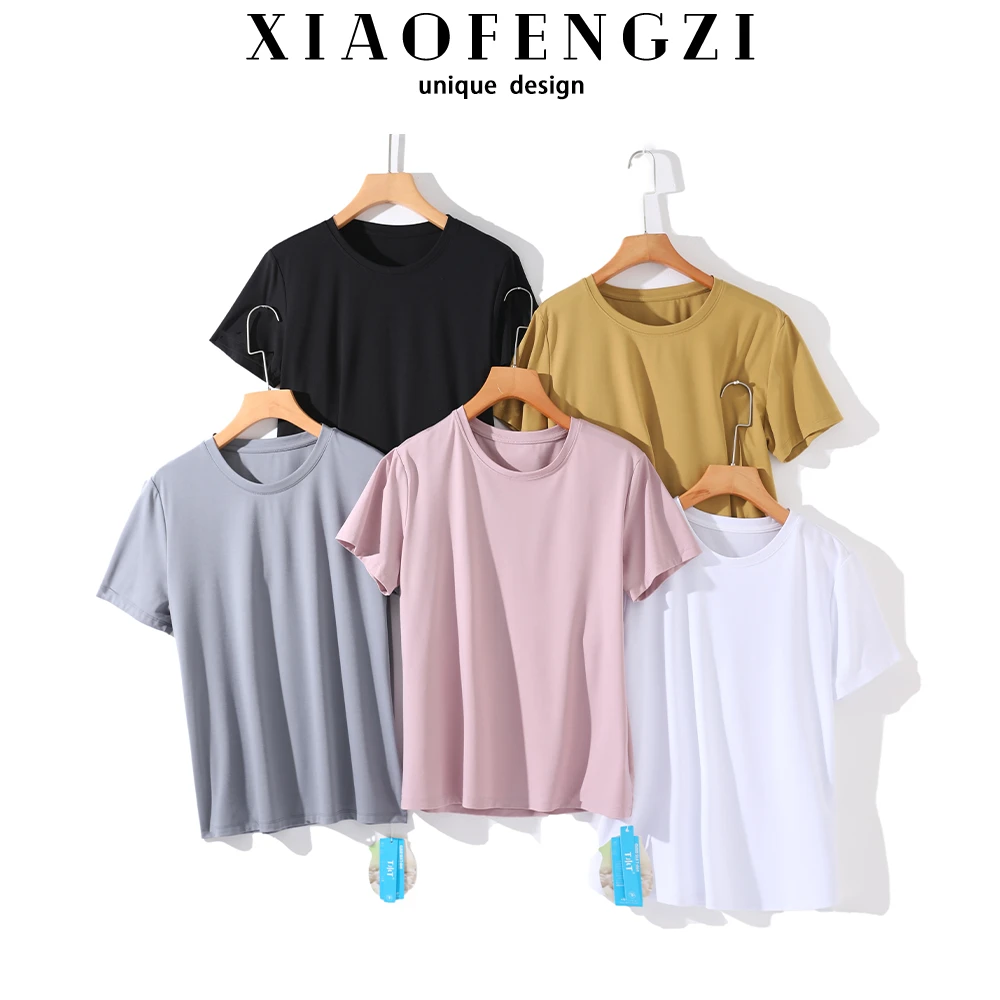 太舒服了！自带防晒~凉感桑蚕丝莫代尔混纺 圆领纯色短袖T恤情侣款