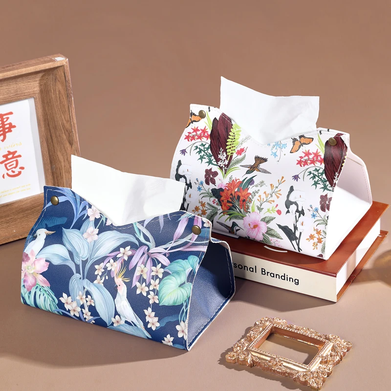 空谷幽兰纸巾盒客厅轻奢高档高颜值油画家用餐厅抽纸盒房间纸抽盒