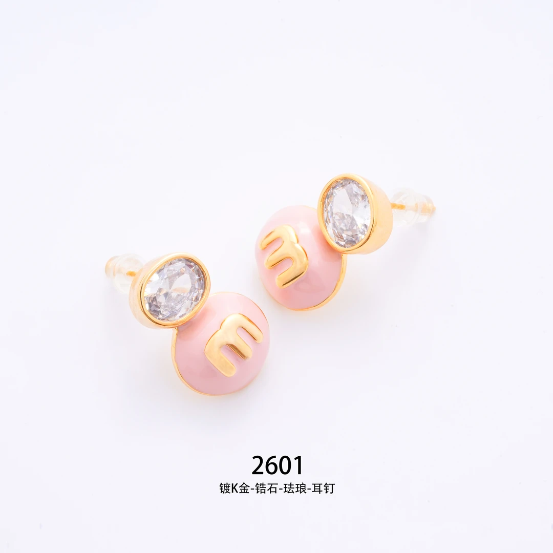 铜合金锆石耳饰 2601轻奢时尚百搭简约可爱气质设计师款耳饰