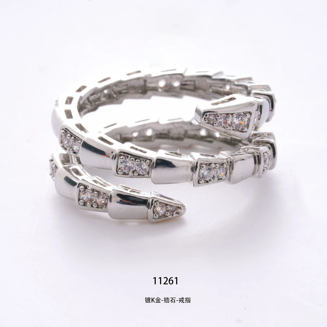 铜合金锆石戒指 11261时尚气质指环欧美轻奢个性百搭简约戒指