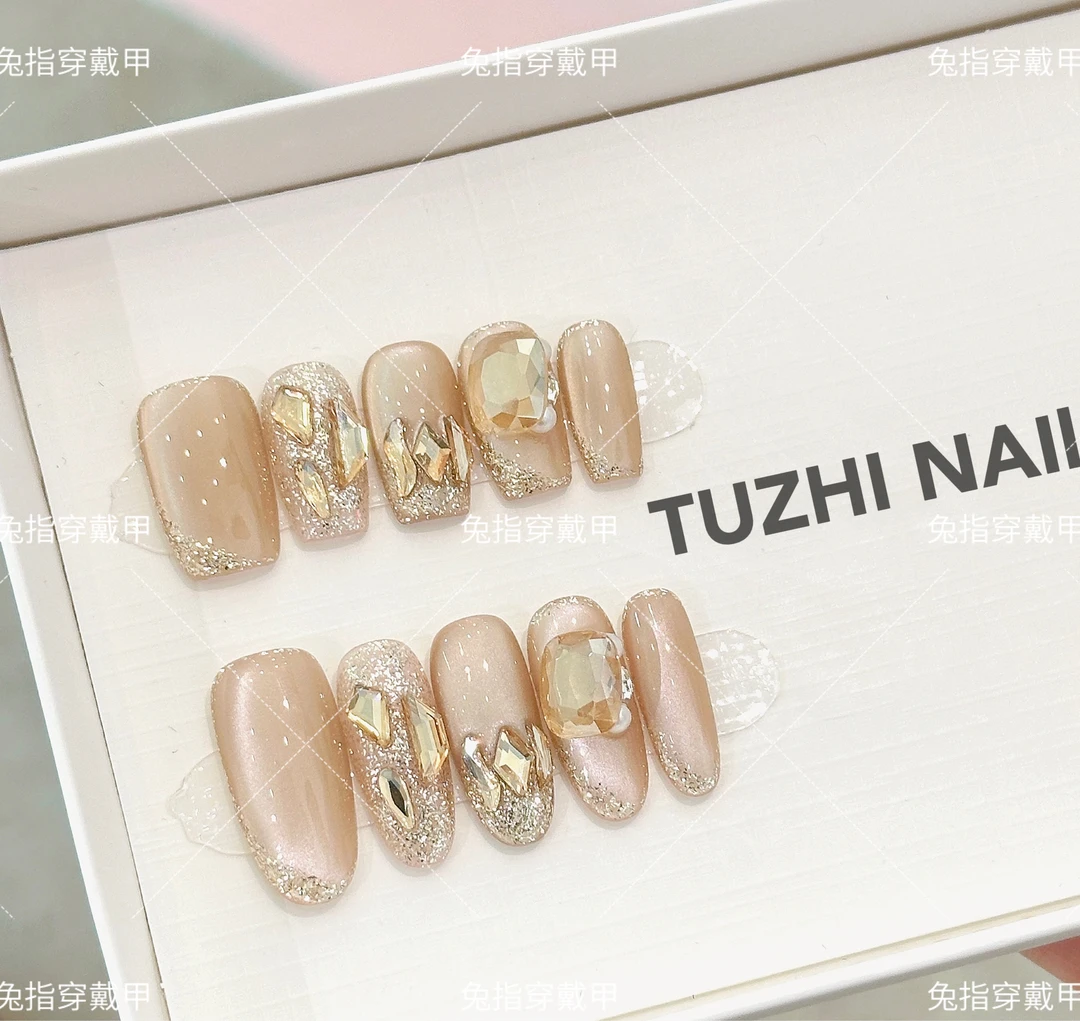 TUZHI NAIL“叶落知秋”高级感复古极简小众设计师穿戴甲XR