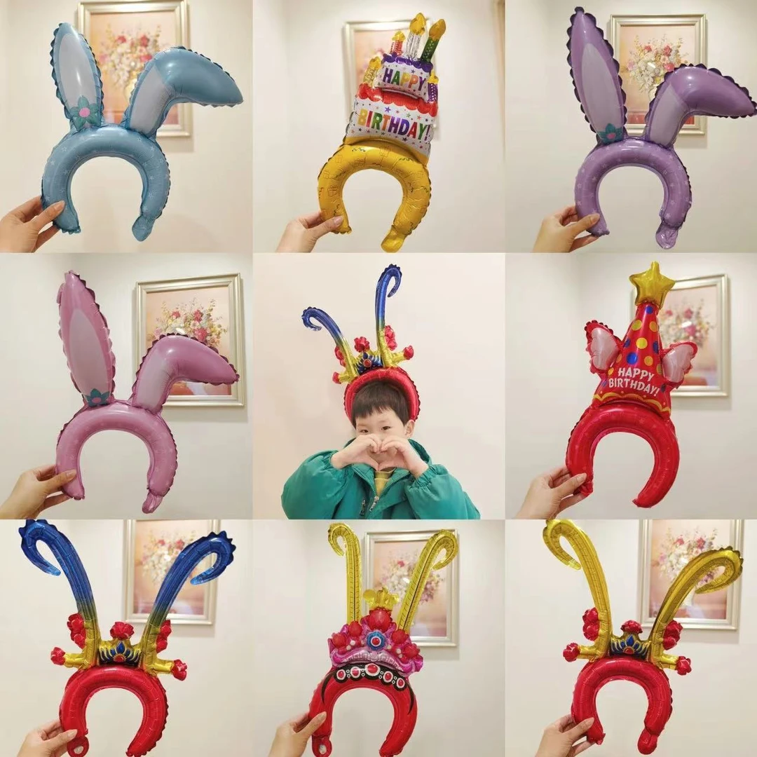 开学季气球发箍头饰开学氛围布置装饰兔耳朵头箍幼儿园活动装饰