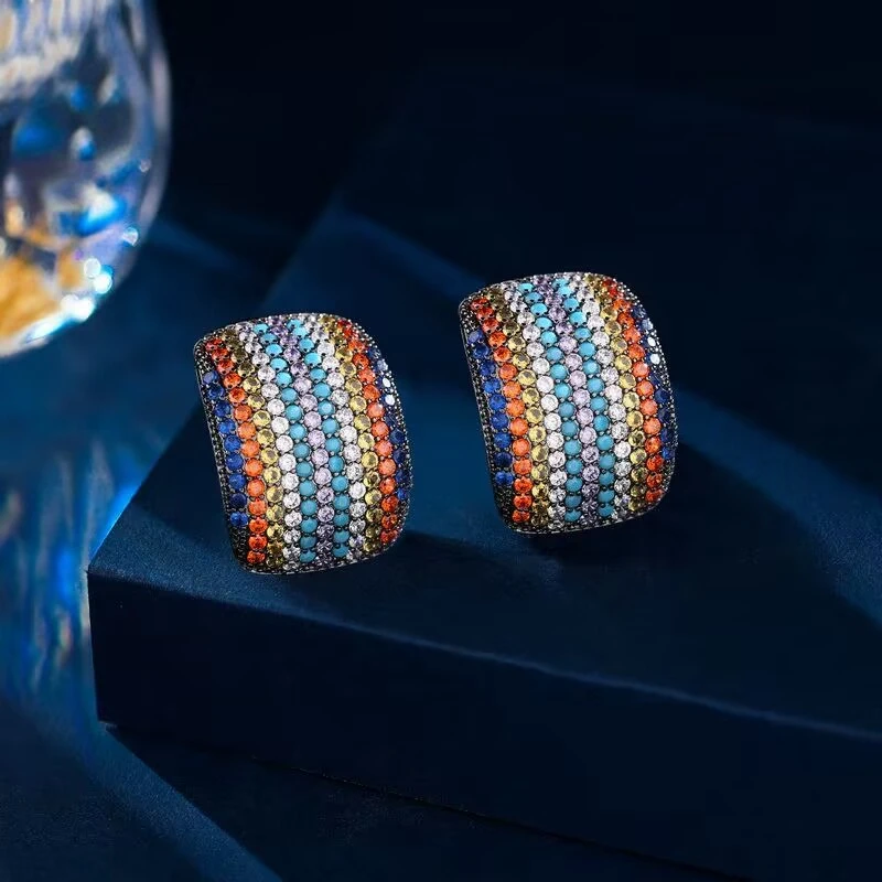 铜合金耳饰 《货号1416》轻奢锆石镶嵌耳拍