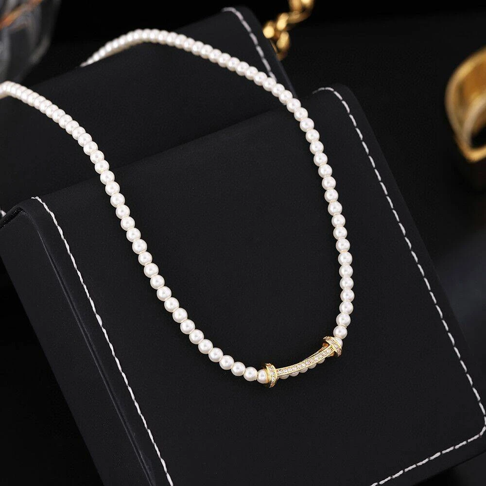 铜合金项链 《货号6732》微笑小米珠珠项链（链长：40+5cm）