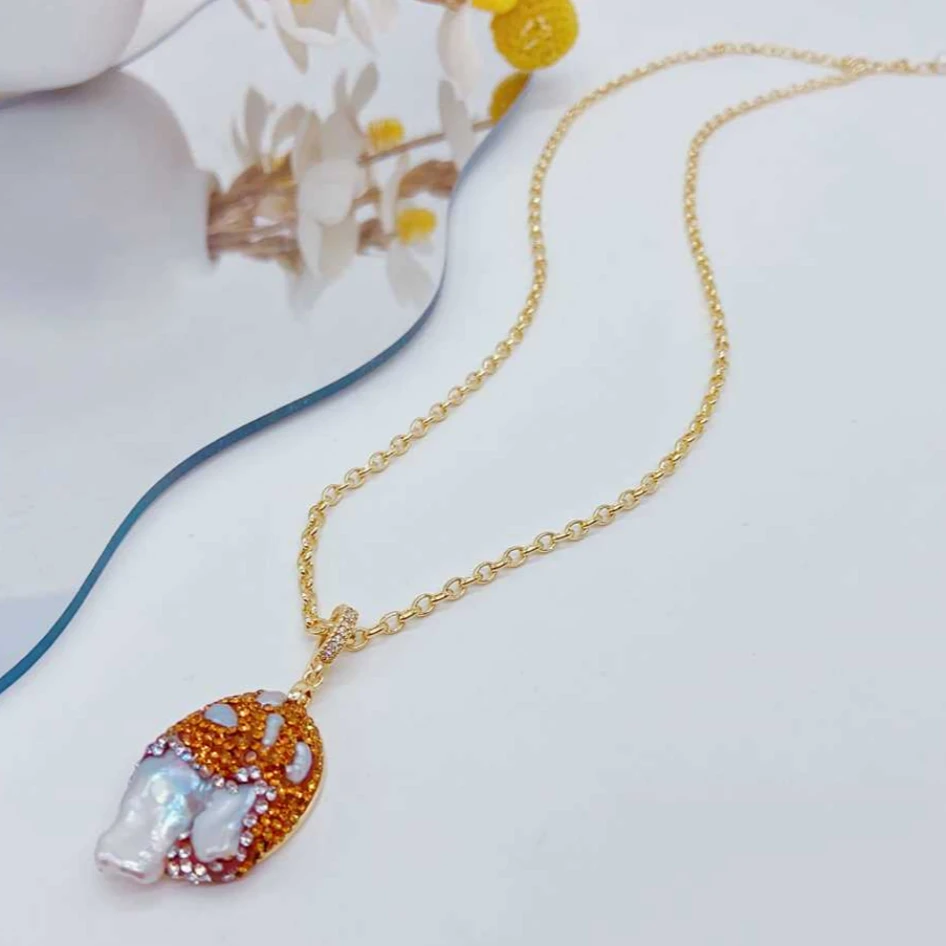 铜合金项链 《货号7381》复古时尚异性珠项链（链长：57cm）