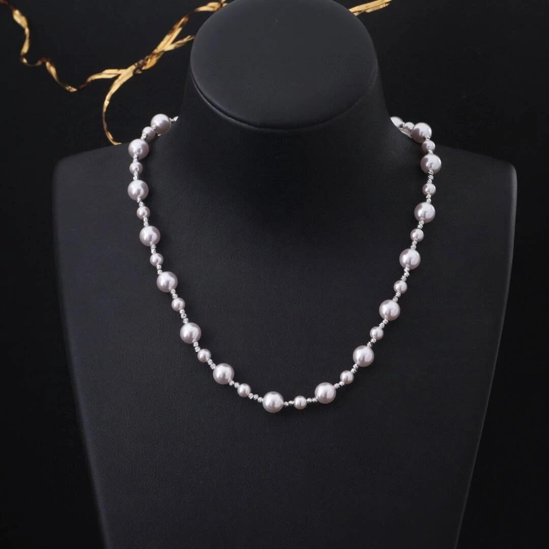 铜合金项链 《货号8272》 珠子双扣项链（链长 40cm）