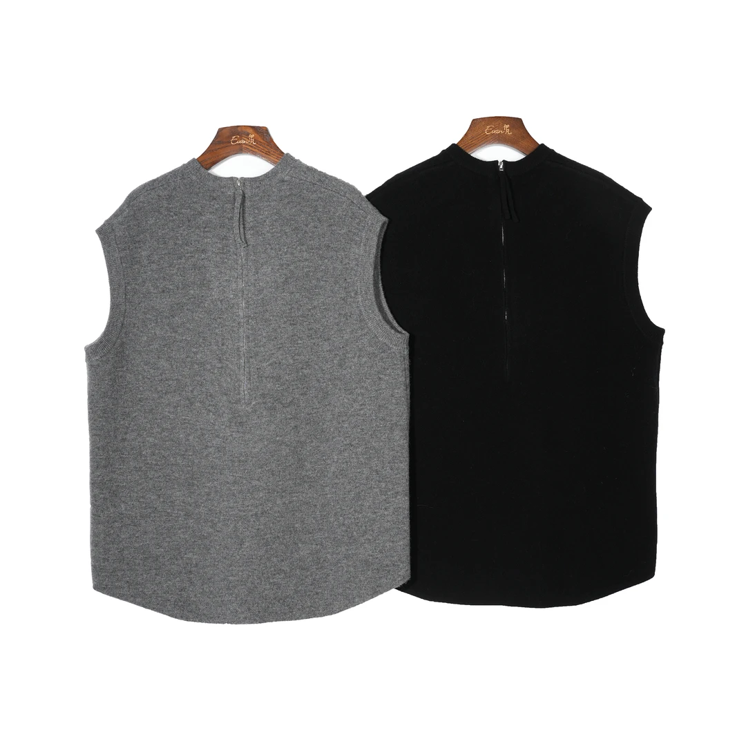 MODE【后拉链】无袖叠穿时尚马甲