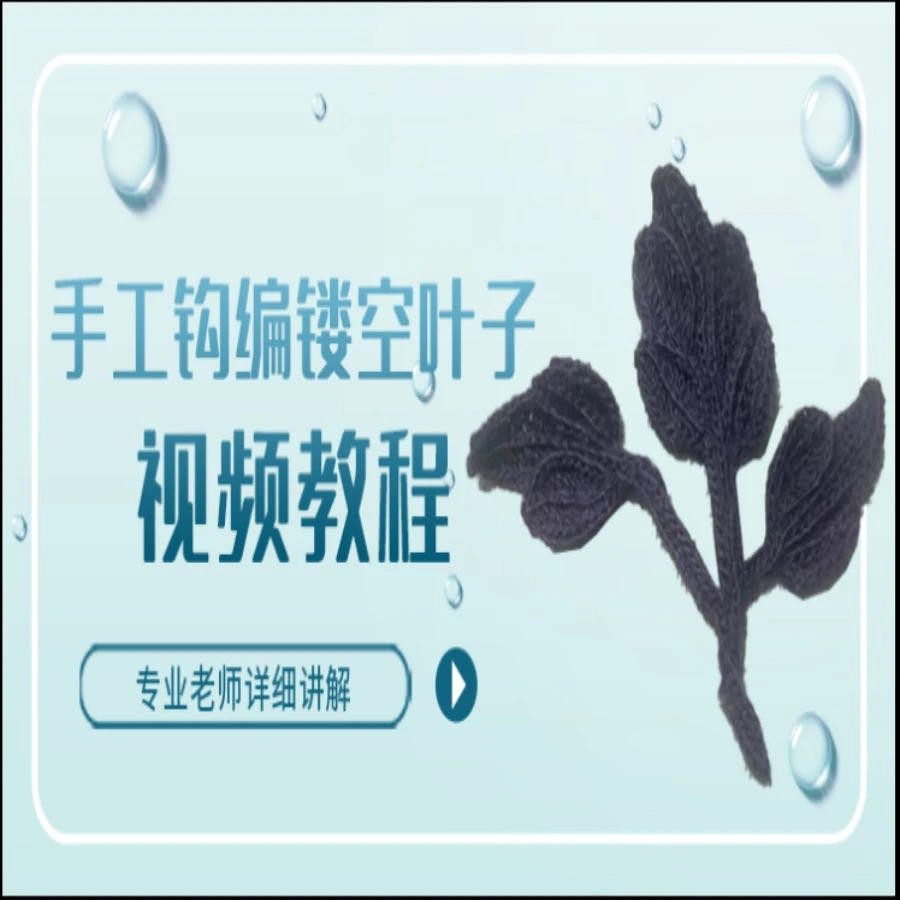 雪晶手工钩编镂空叶子视频教程
