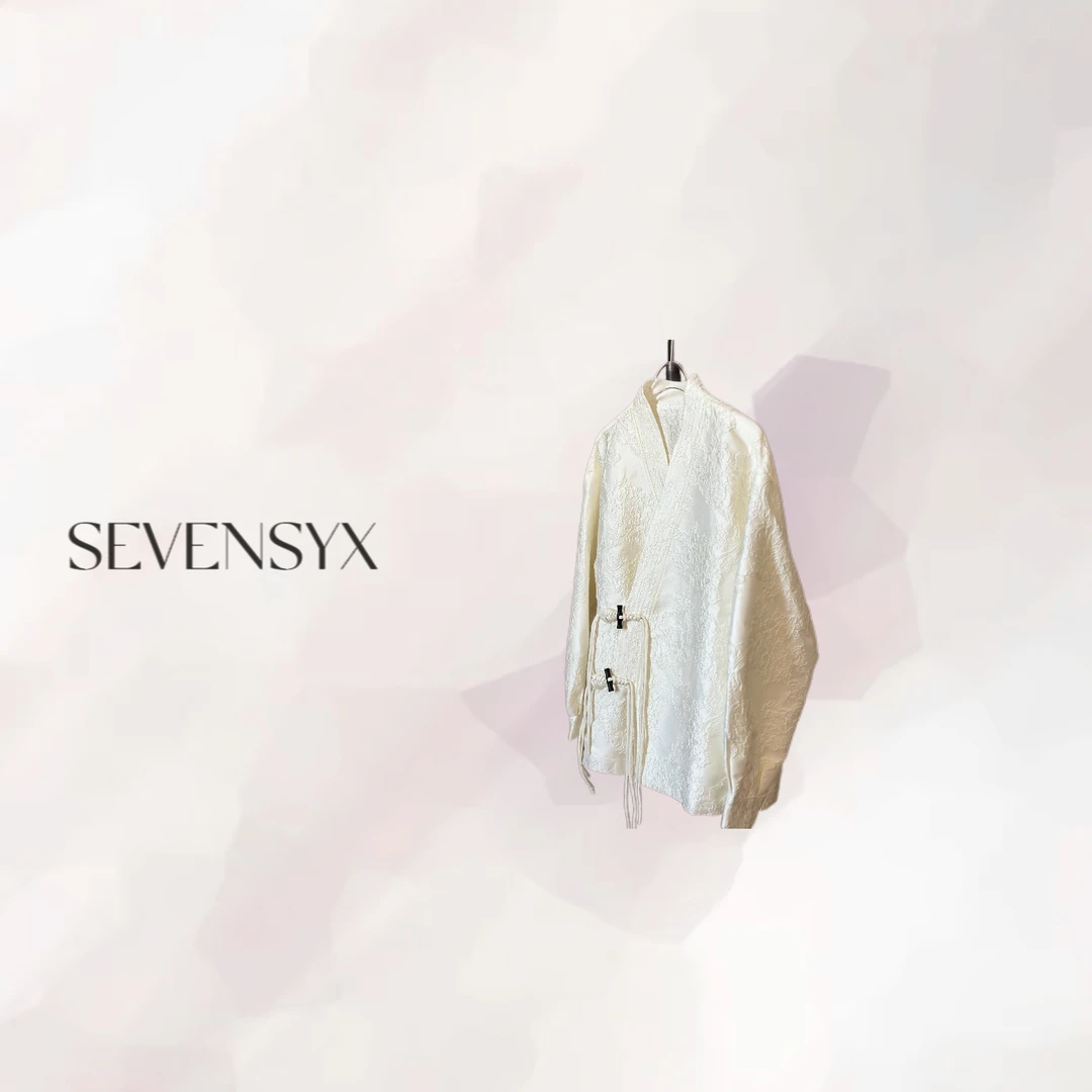 【76绣棠】新中式 国风 盘扣 V领立体提花 灯笼袖 两色风衣薄款外套