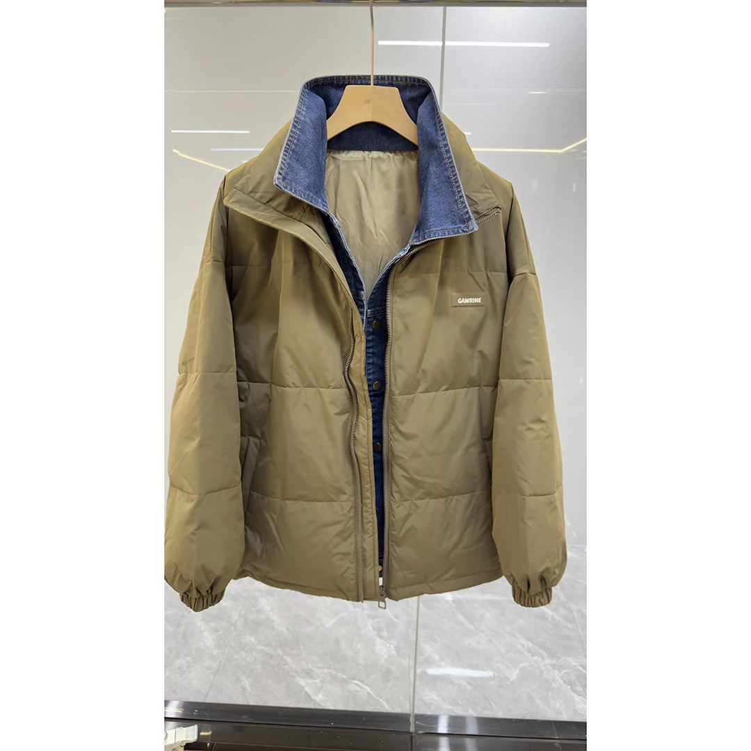 NKER 秋冬新品 假两件外套夹克 时尚休闲百搭上衣