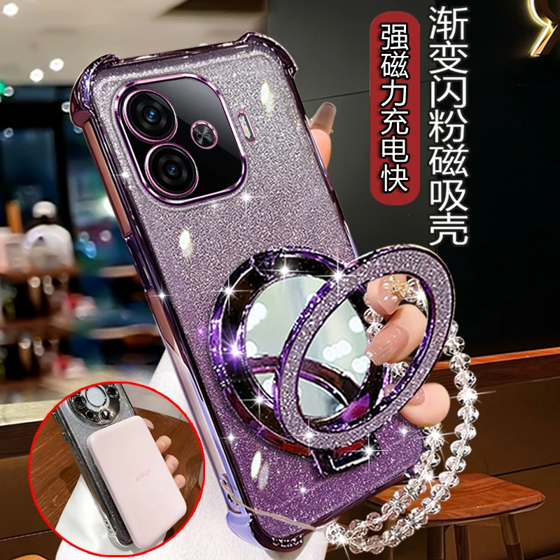 适用vivoIQOOZ9手机壳镜头全包iqooz9闪粉软壳V2361A女款轻奢时尚